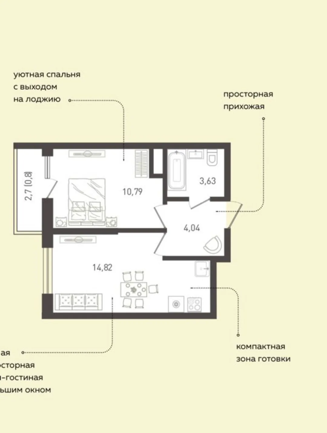 ЕВРО 2 КОМНАТНАЯ КВАРТИРА В ЖК ОГУРЦЫ 4