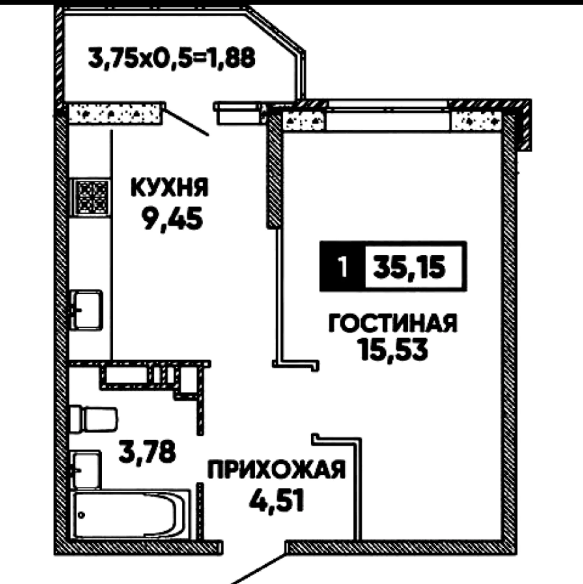 ЕВРО 2 К.КВ. В ЖК АБРИКОСОВО КВ 194 - миниатюра 16